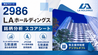 LAホールディングス（2986）銘柄分析｜配当金・高配当株スコアシート
