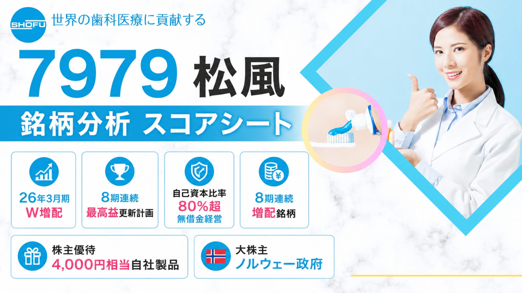 松風（7979）銘柄分析｜配当金・高配当株スコアシート