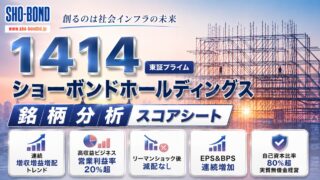 ショーボンドホールディングス（1414）銘柄分析｜配当金・高配当株スコアシート
