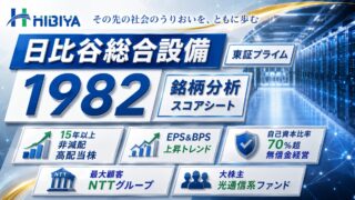 日比谷総合設備(1982)銘柄分析|配当金・高配当株スコアシート