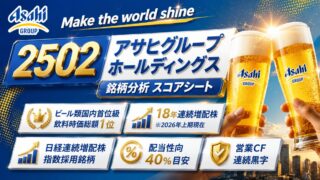 アサヒグループホールディングス（2502）銘柄分析｜配当金・高配当株スコアシート