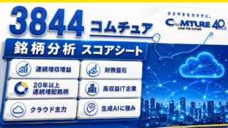 コムチュア（3844）銘柄分析｜配当金・高配当株スコアシート