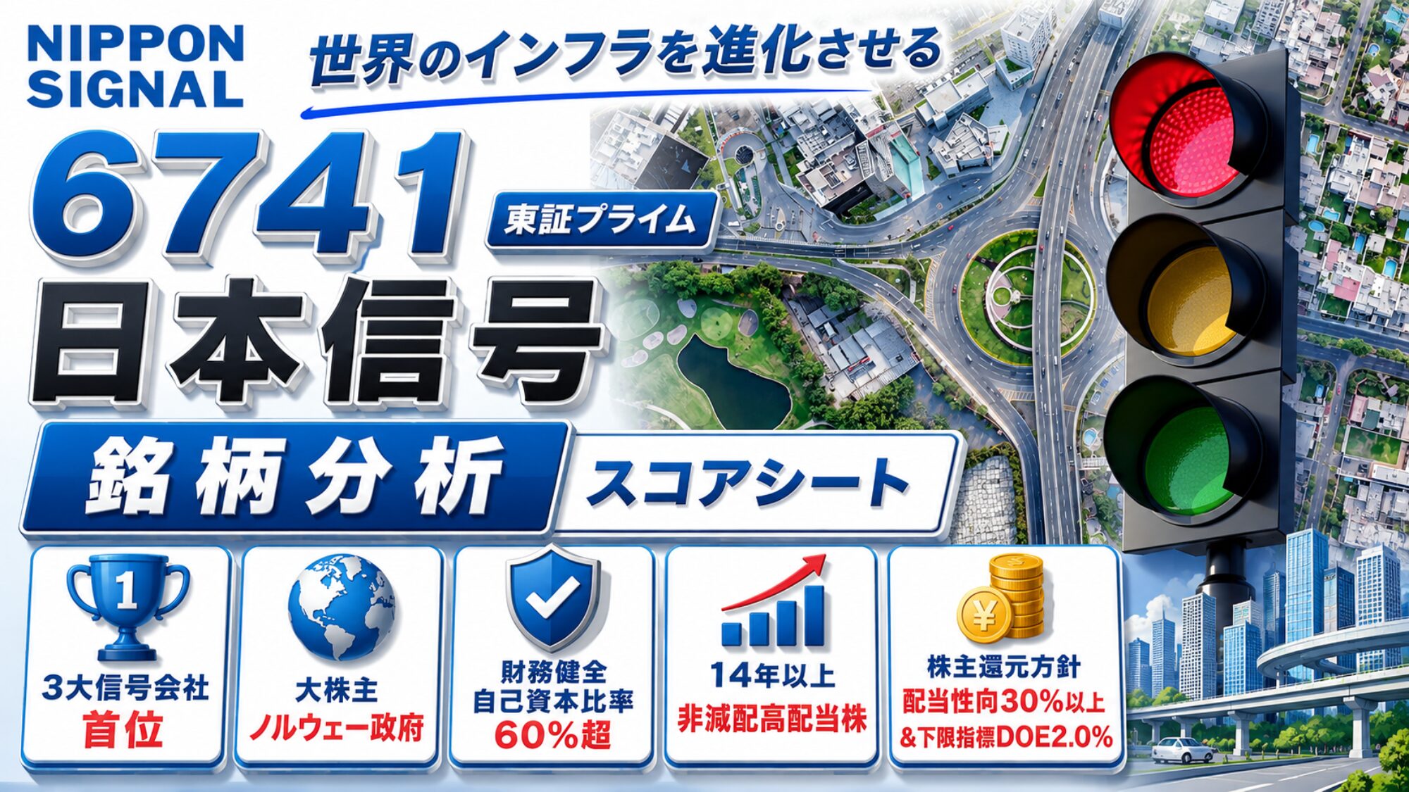 日本信号（6741）銘柄分析｜配当金・高配当株スコアシート