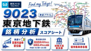 東京メトロ（9023）銘柄分析｜株主優待・配当金・高配当株スコアシート