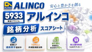 アルインコ（5933）銘柄分析｜配当金・高配当株スコアシート