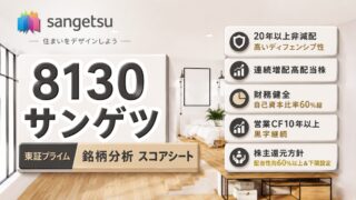 サンゲツ（8130）銘柄分析｜配当金・高配当株スコアシート