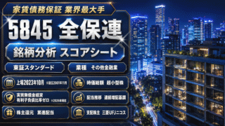 全保連（5845）銘柄分析｜配当金・高配当株スコアシート