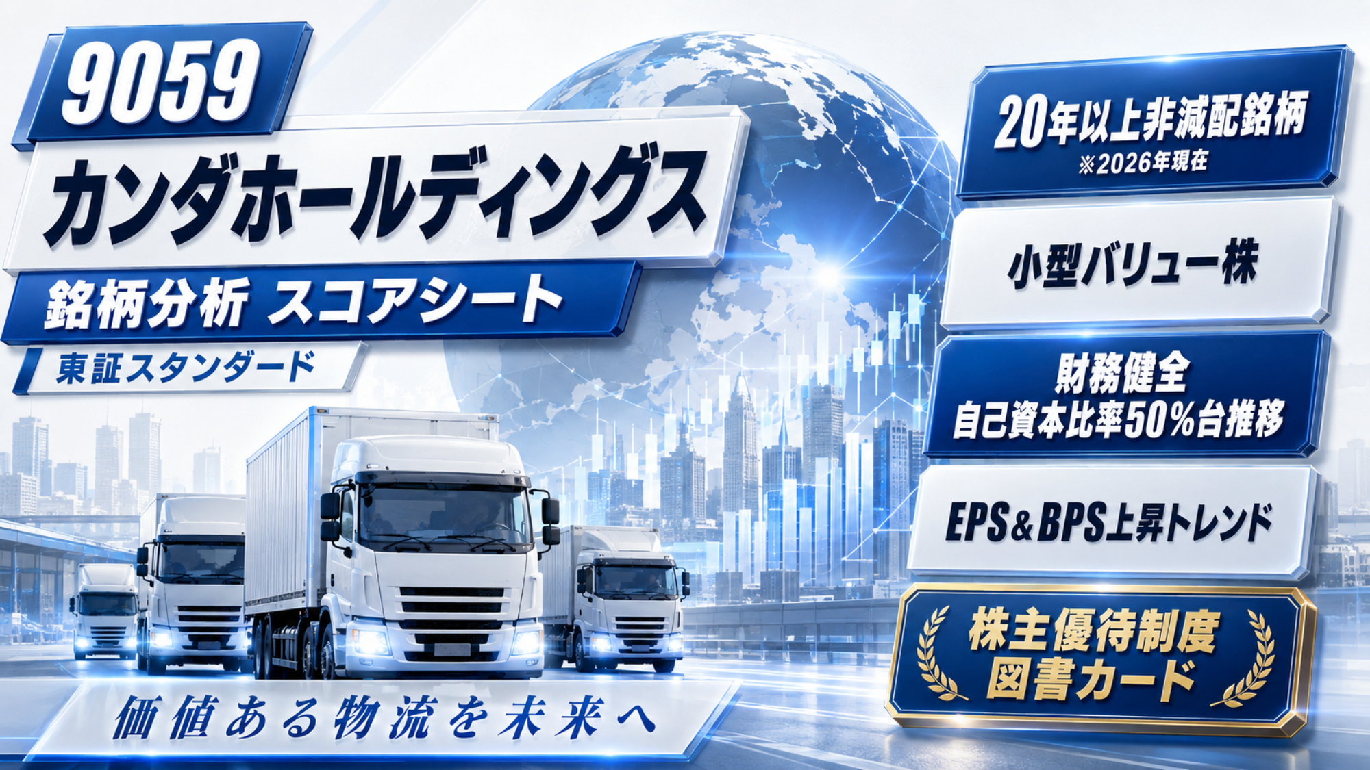カンダホールディングス（9059）銘柄分析｜株主優待・配当金・高配当株スコアシート