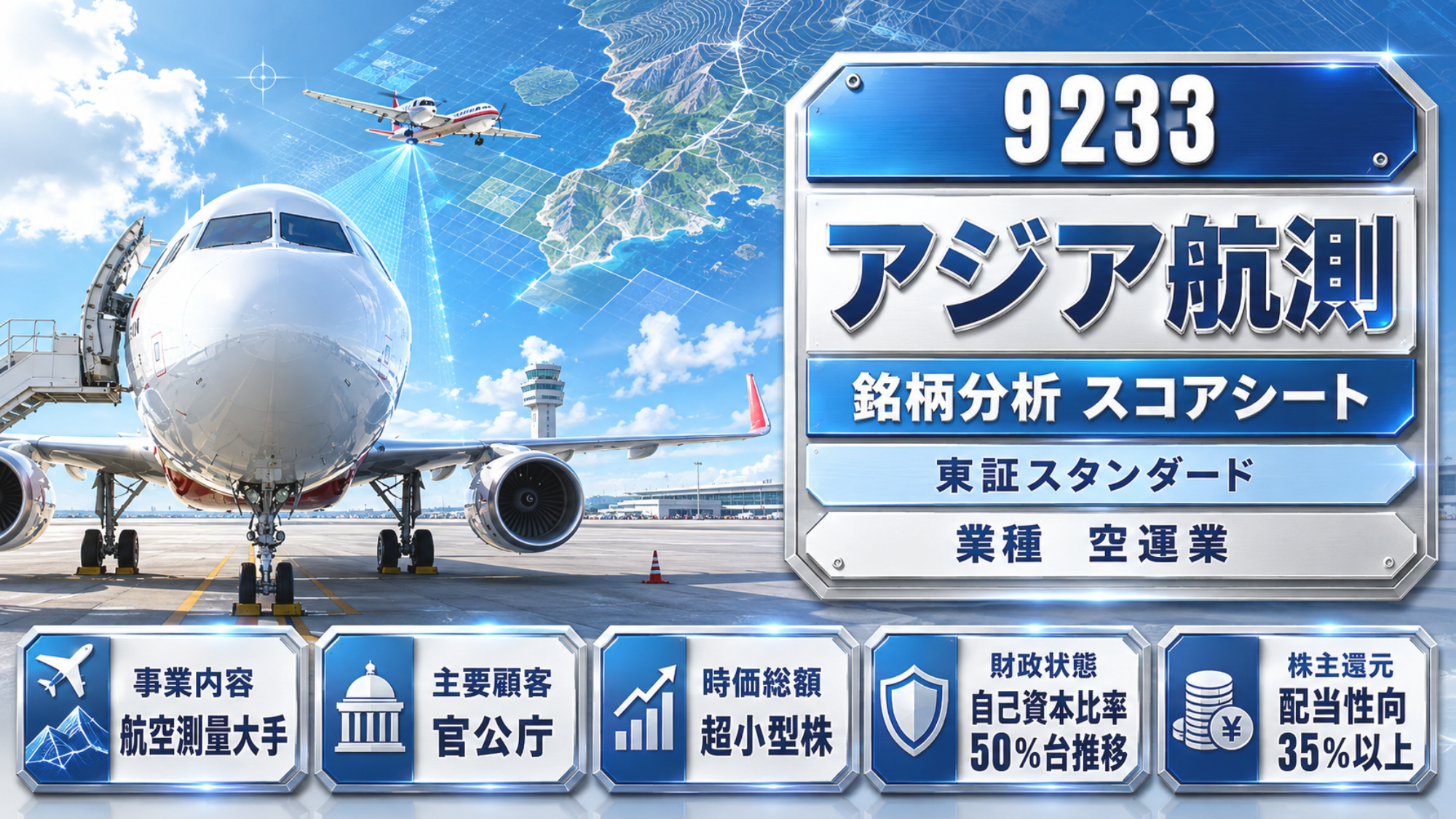 アジア航測（9233）銘柄分析｜配当金・高配当株スコアシート